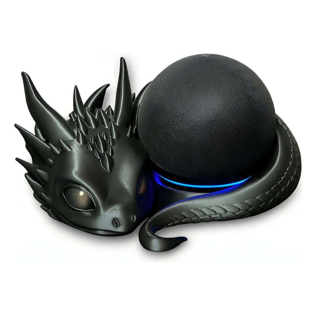 SUPORTE DRAGÃO Echo Dot 4 e 5 | Base Decorativa | Stand Alexa Fantasia
