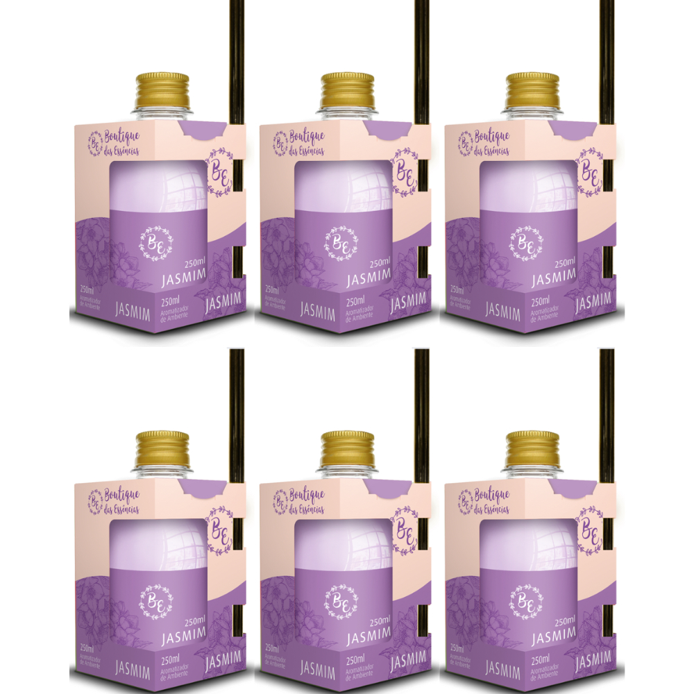 6 Difusor de ambiente Cheirinho 250ml Boutique jasmim