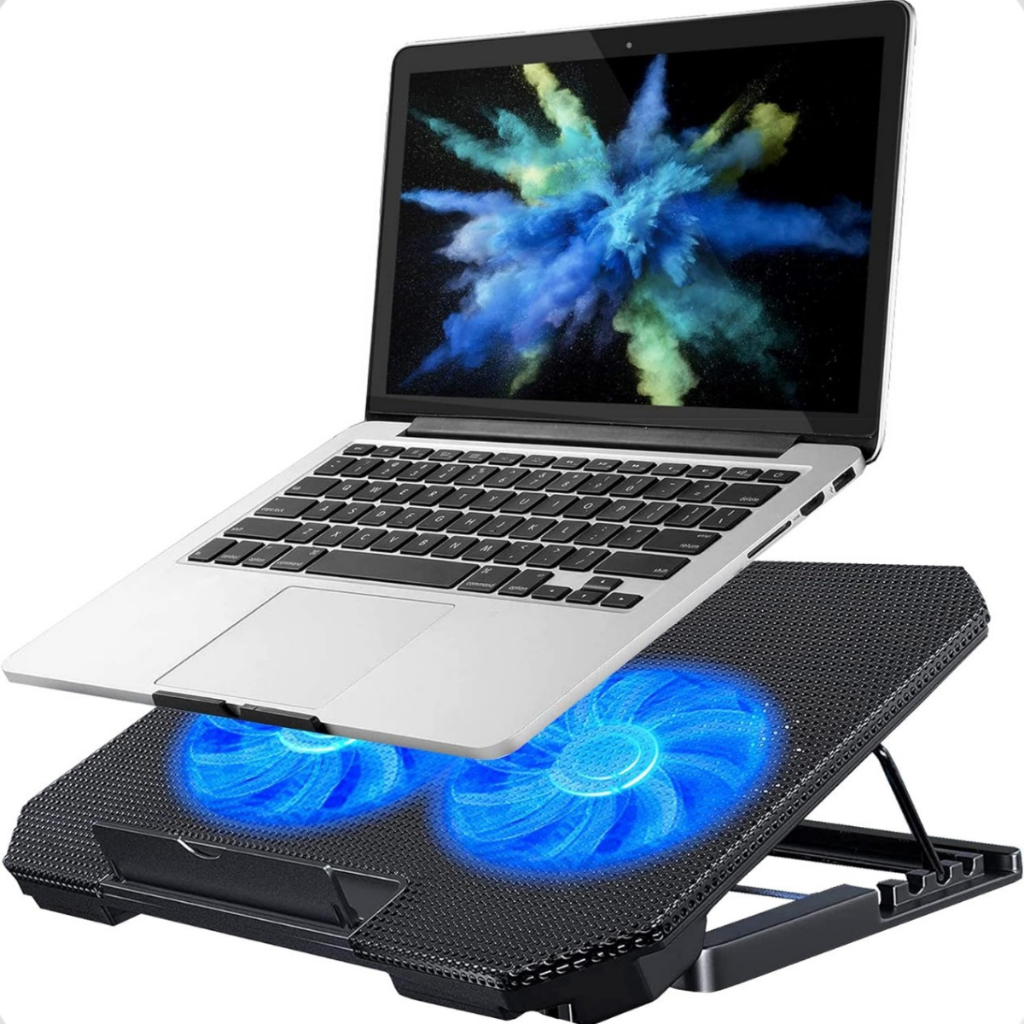 Suporte para Notebook com 2 Coolers Potentes Fans Ventoinhas Base Refrigerada Laptop em Oferta na Shopee