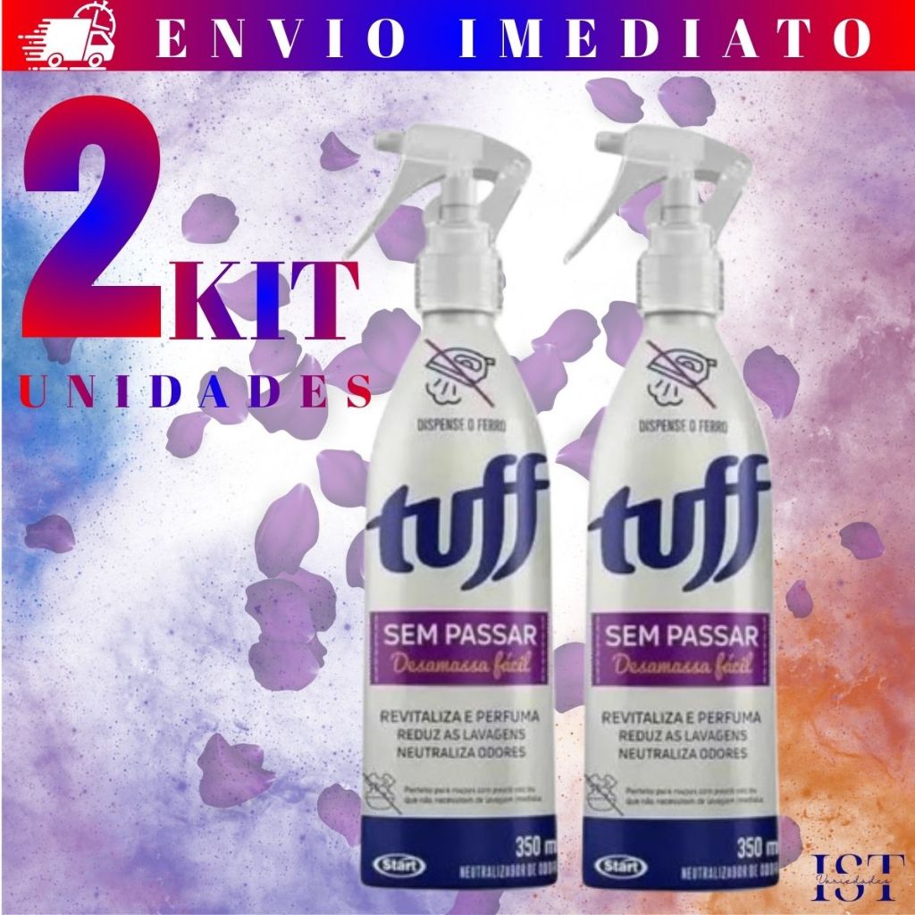 Tuff Sem Passar Perfuma e Neutraliza Roupas Desamassa Fácil Passar Spray 350ml em Oferta na Shopee