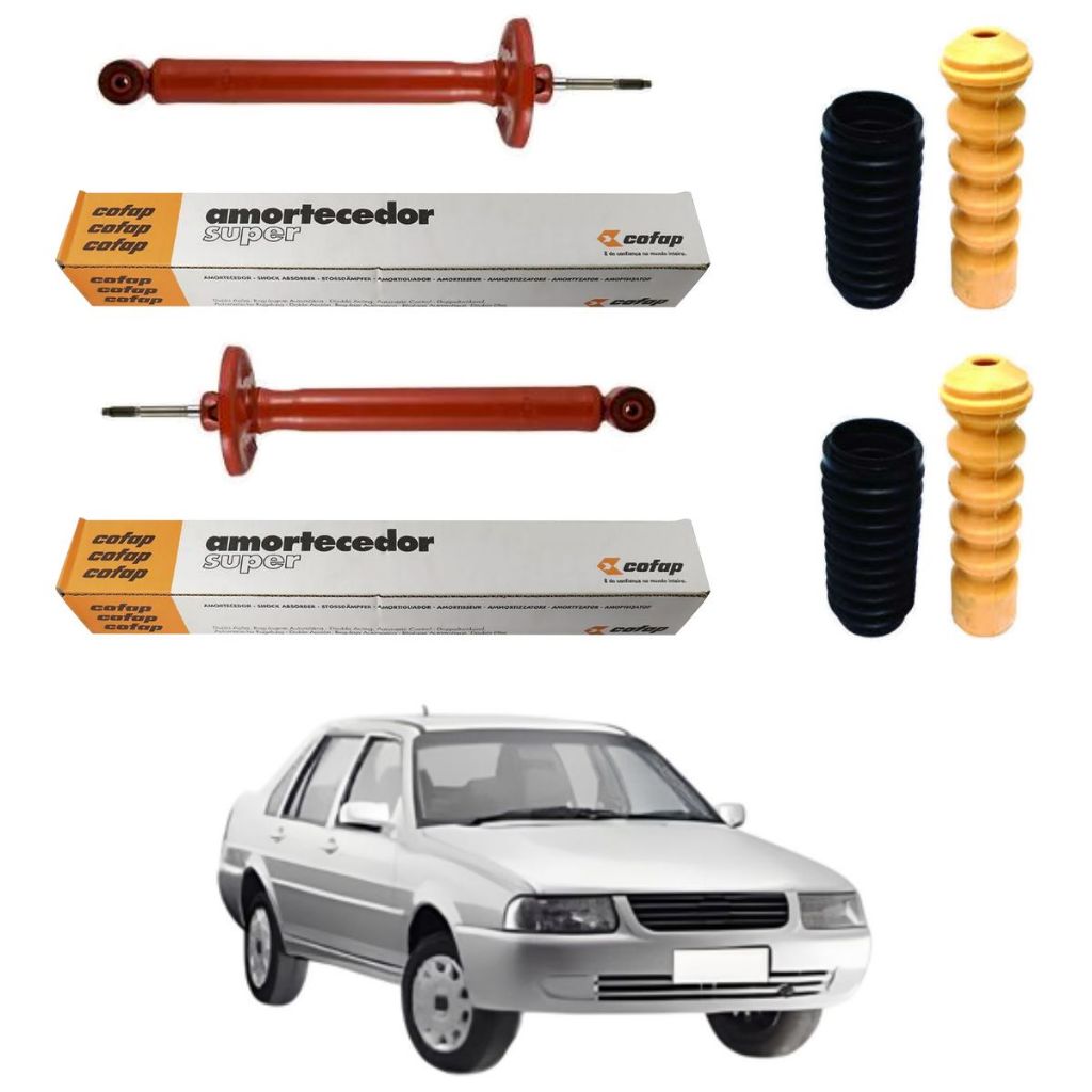 PAR AMORTECEDOR TRASEIRO SANTANA 97 A 2006 ORIGINAL COFAP + KITS