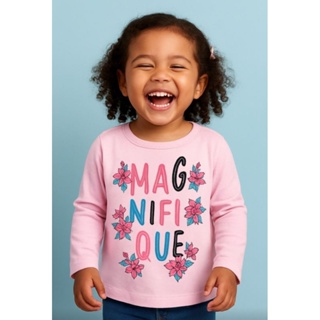 Camiseta manga longa Menina Tam 2 Kid Stok Floral em Oferta na Shopee