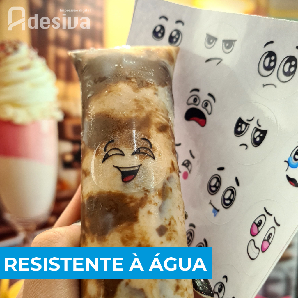 Adesivos Carinhas Engraçadas Divertidas 3x2,5cm para Geladinho Gelinho Sacolé Pudim Transparentes em Oferta na Shopee