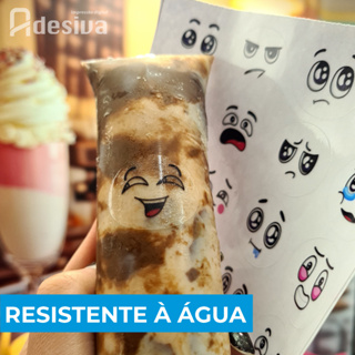 Adesivos Carinhas Engraçadas Divertidas 3x2,5cm para Geladinho Gelinho Sacolé Pudim Transparentes em Oferta na Shopee