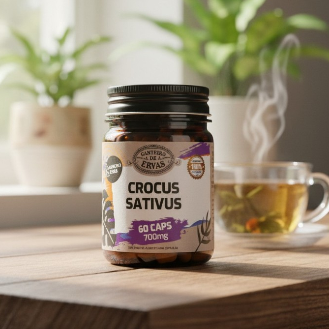 Crocus Sativus 700 mg 60 caps Canteiro de Ervas em Oferta na Shopee