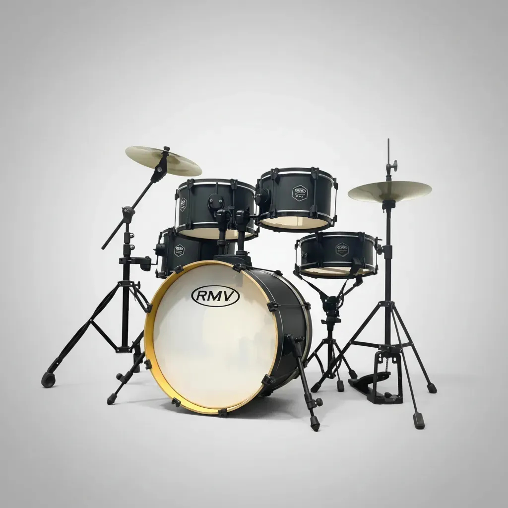 Bateria Rmv Smart Pró Bumbo 20 Com Prato Preta