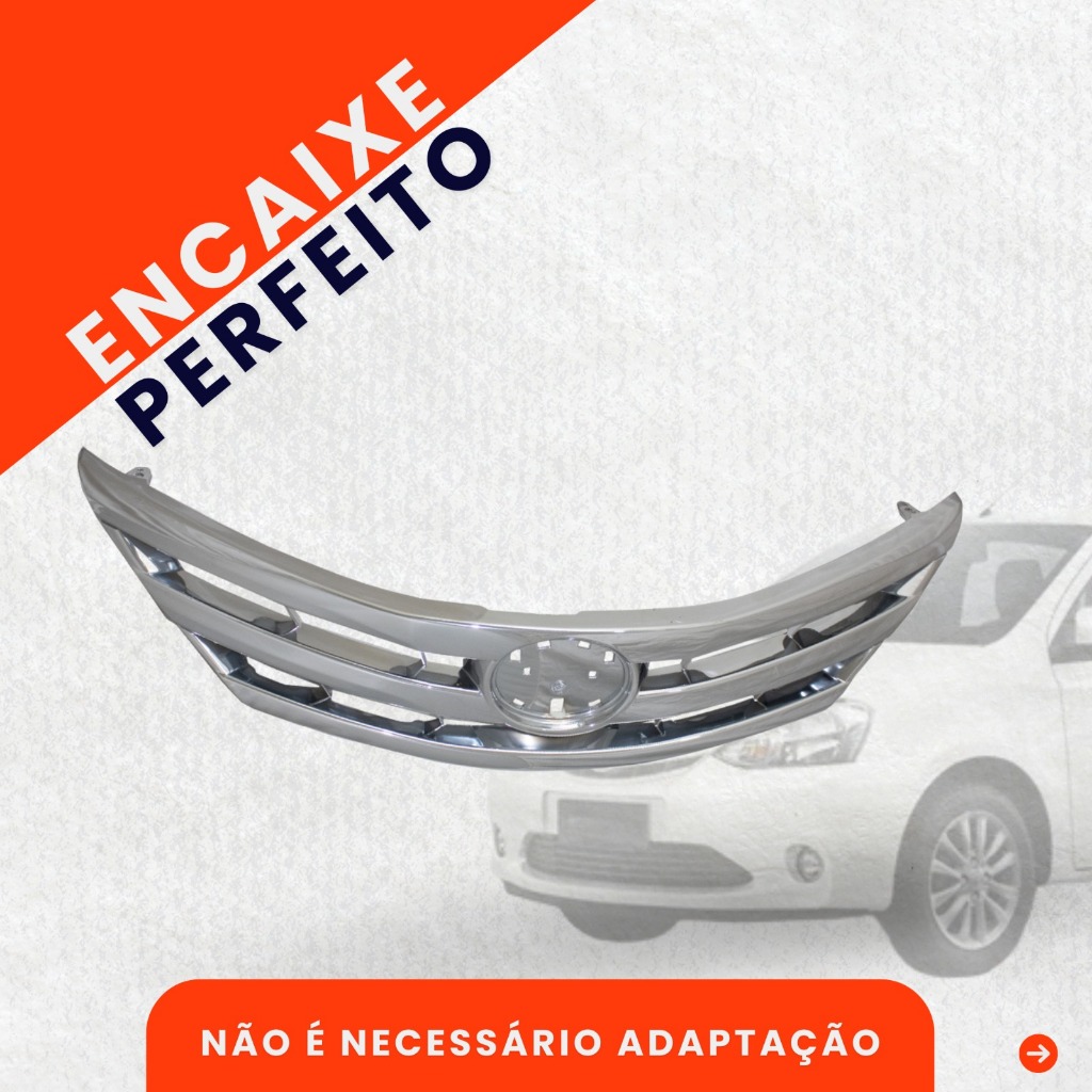 Grade Dianteira Cromada Toyota Etios 2013 2014 2015 2016 17 · foto 2