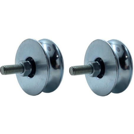 Kit 2 Roldana Aliaço 2 Polegadas (5 cm) Ferro U 5/8 (16mm) Zincada