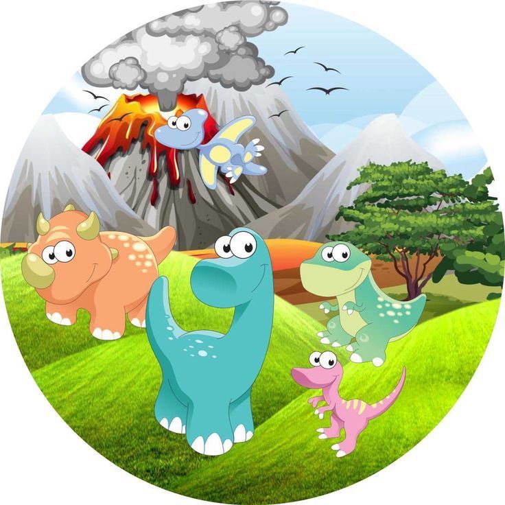 PAINEL DE FESTA INFANTIL REDONDO - DINOSSAURO BABY