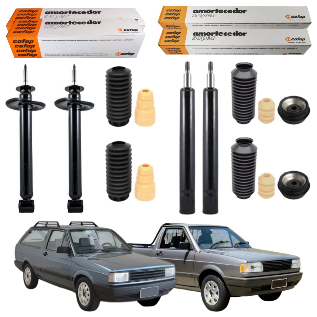 KIT 4 AMORTECEDOR PARATI E SAVEIRO QUADRADA DE 1984 A 1996 COFAP + KIT