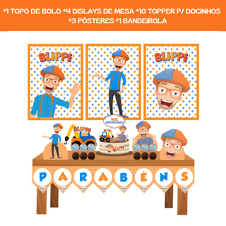 Kit Só um Bolinho  - Blippi - Festa em Casa - Mesversário em Oferta na Shopee