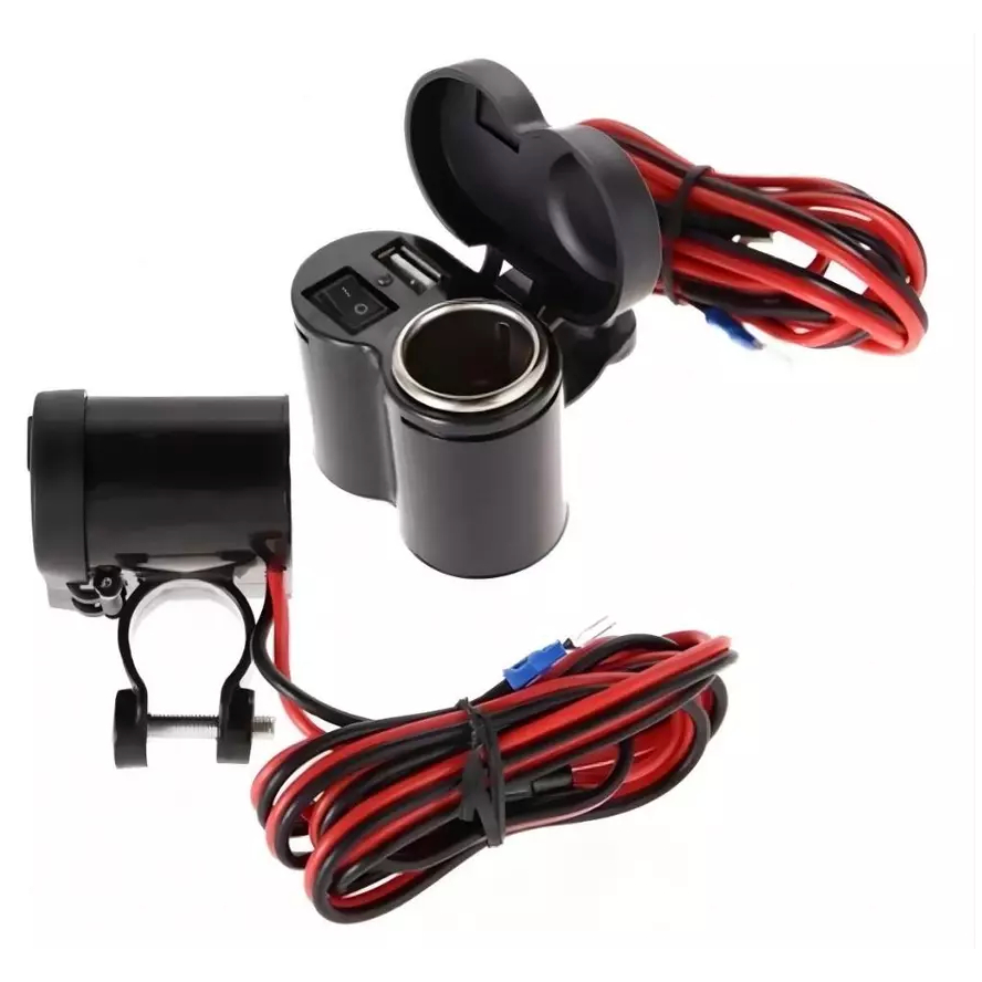 Carregador De Celular 12 V Usb Turbo Para Motos + acendedor