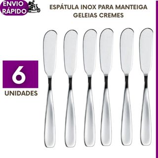 Kit Espátulas Para Manteiga 6 a 3un Requeijão Geleias Patês Premium Aço Inox Pão Café Cozinha em Oferta na Shopee