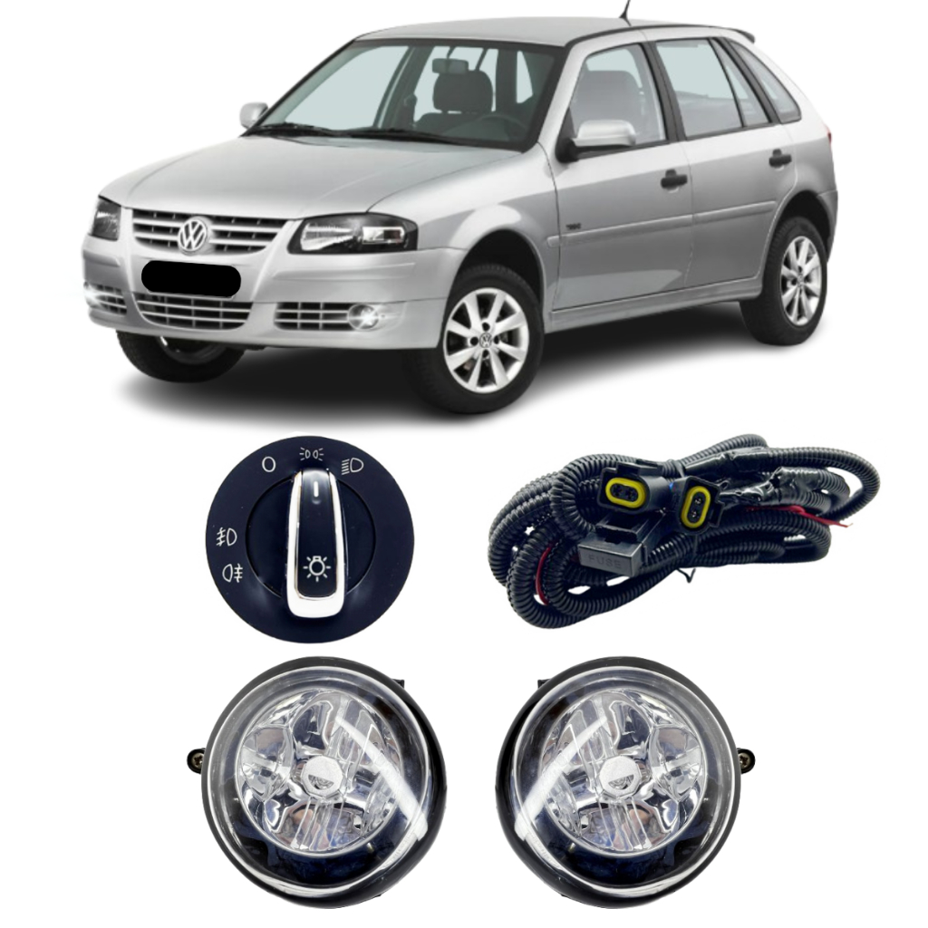 Kit Farol de Milha Botao Chave E Chicote Gol G4 em Oferta na Shopee