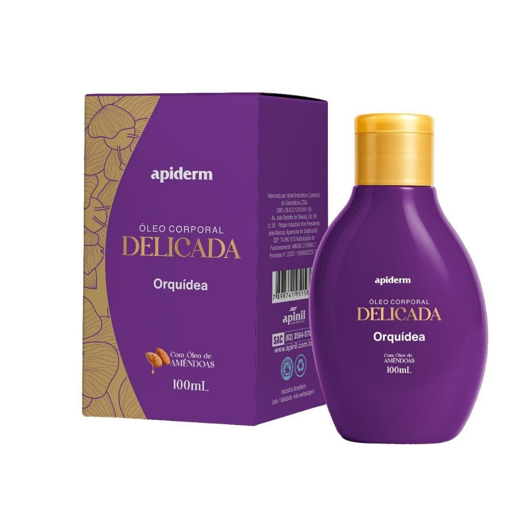 Kit 05 Óleo Corporal Apiderm 100ml [Fragr...] Rosa Mosqueta, Morango, Ameixa, Orquídea, Tutti-Frutti