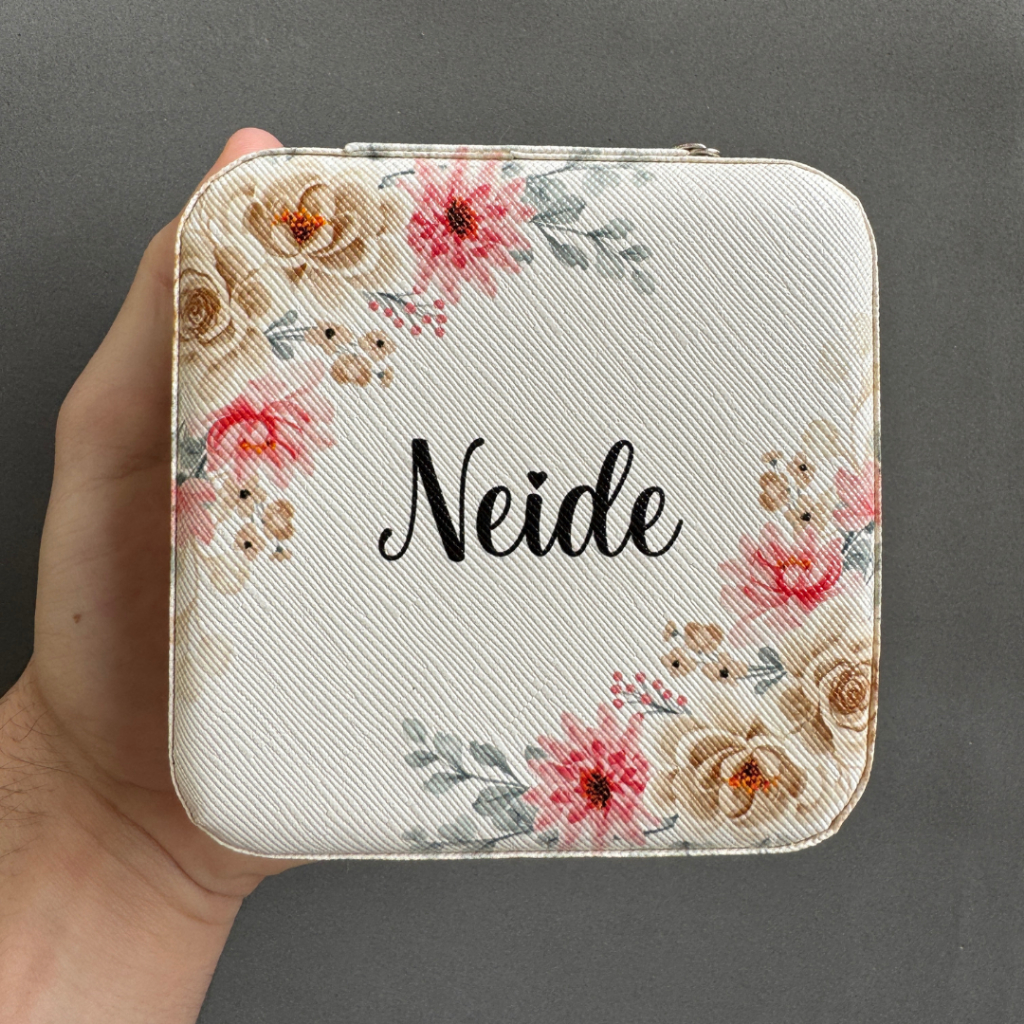Porta Joias Personalizado Com Nome Estampas Florais em Oferta na Shopee