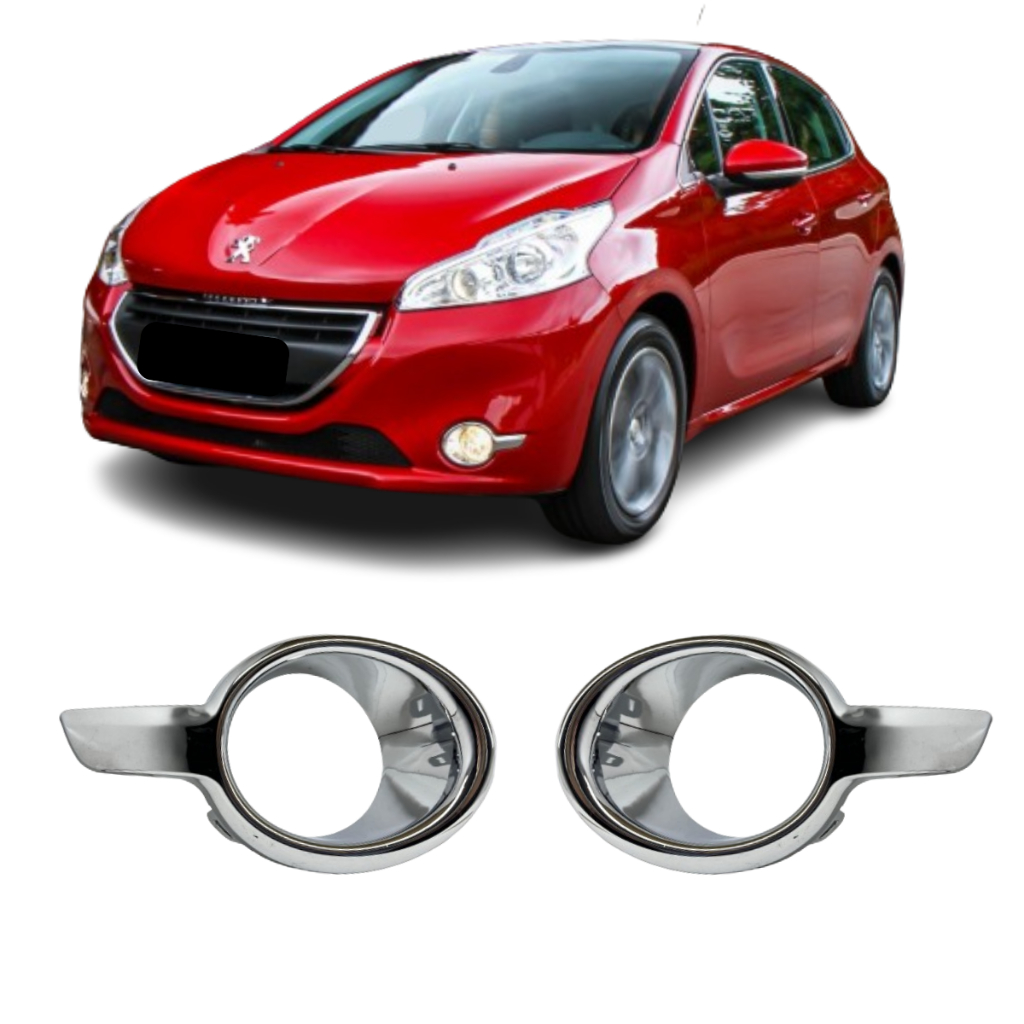 Moldura Cromada Farol De Milha Peugeot 208 2013 2014 2015 em Oferta na Shopee