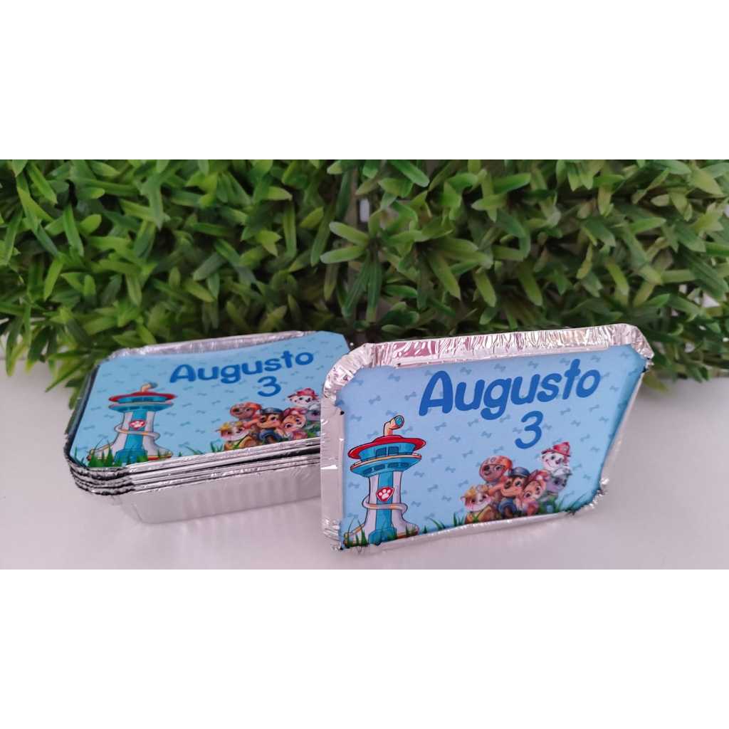 Marmitinha personalizada PATRULHA CANINA,lembrancinha aniversário,festa infantil,menino,azul,,marmitinha alumínio
