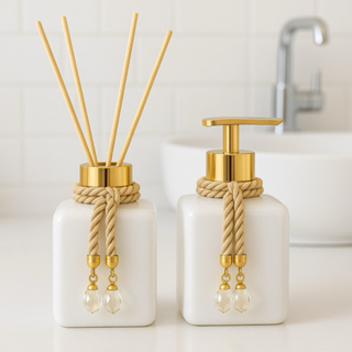 Kit Lavabo Pet 200ml Difusor de Varetas e Saboneteira Luxo em Oferta na Shopee