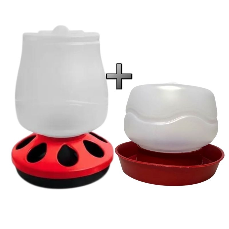 KIT COMEDOURO 1,5KG  E BEBEDOURO 1 LITRO FRANGUINHO AVES em Oferta na Shopee