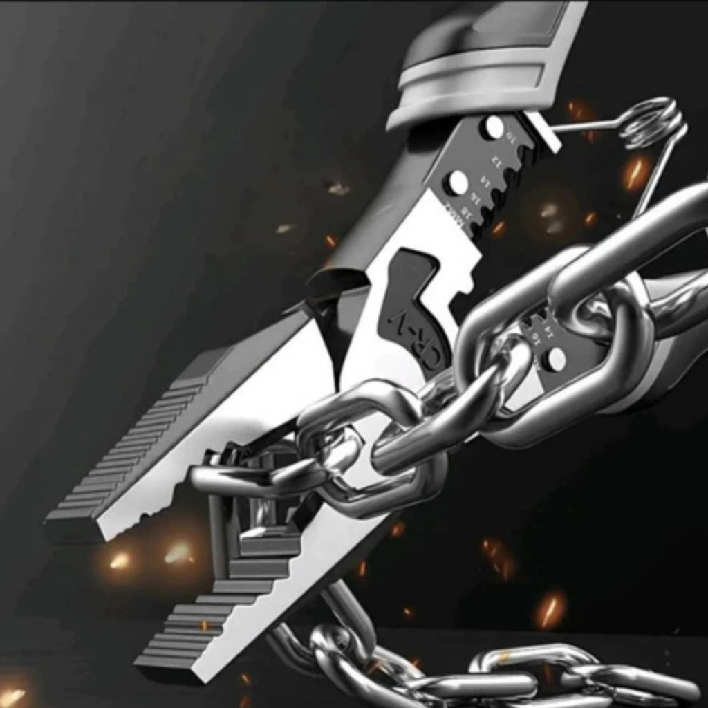 Alicate TITANIUM Universal Multifuncional Diagonal Corta E Decapa Fio Eletricista Profissional