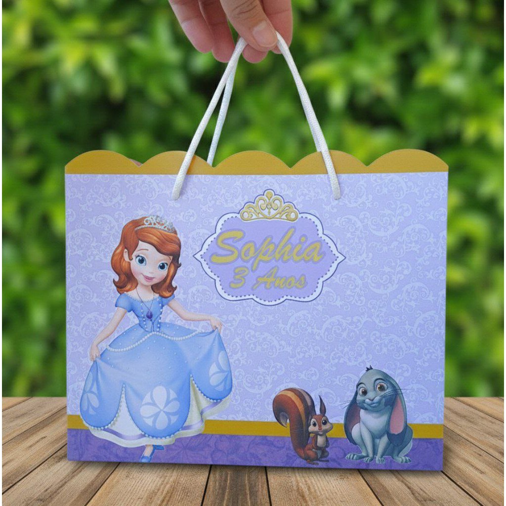 PEGUE E MONTE SACOLINHA PERSONALIZADA PRINCESA SOFIA  LEMBRANCINHA DE ANIVERSÁRIO