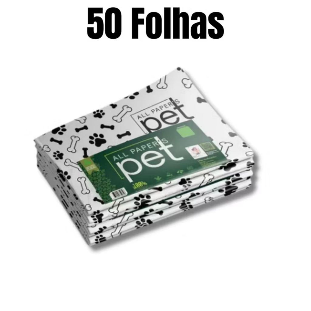 50 Folhas De Jornal Pet Higiênico Biodegradável Atóxico Não Mancha