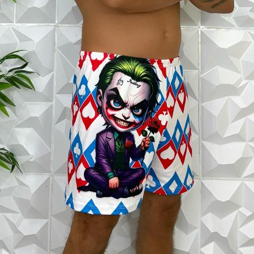 Samba Canção Estampado Personagens Heróis Short Bermuda Para Dormir Conforto Moda Masculina