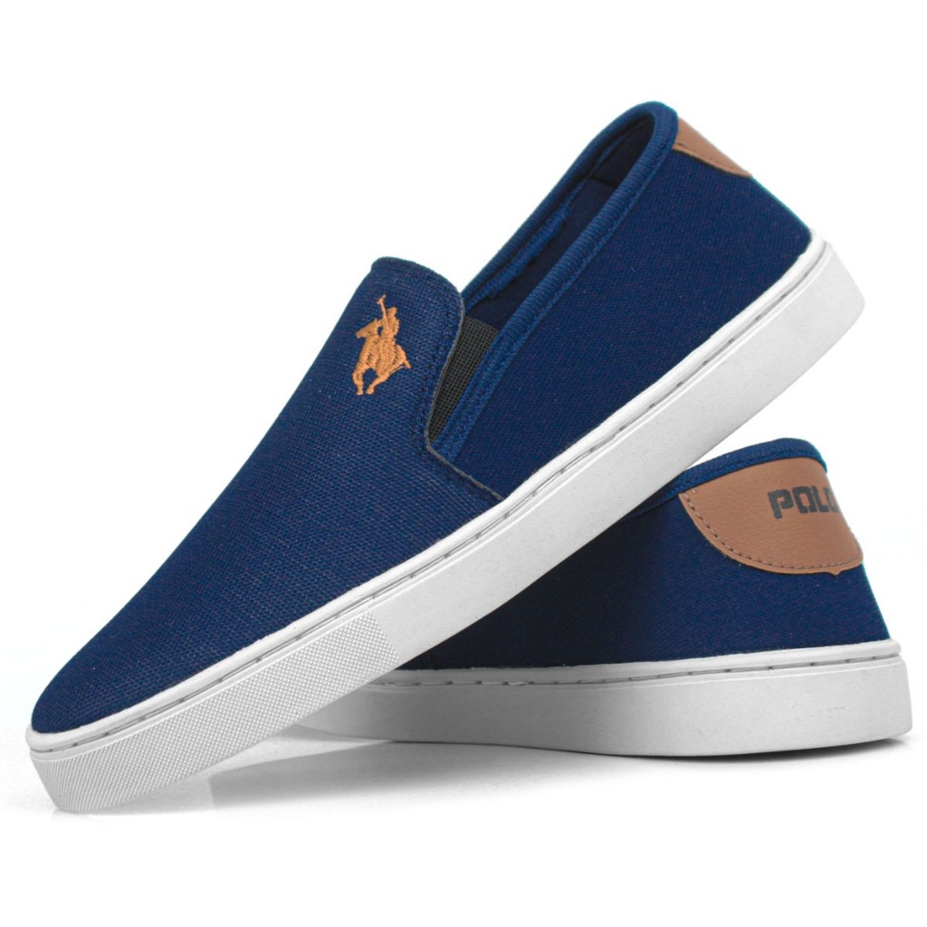 Tênis Sapatenis Masculino Iate Slip on Polo Bordado Casual Estiloso Na Moda Toda Ocasião