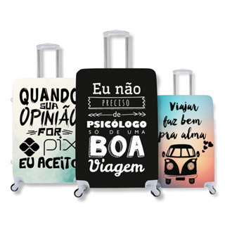 Capa De Mala Viagem Protetora Elástica Estampada Frases em Oferta na Shopee