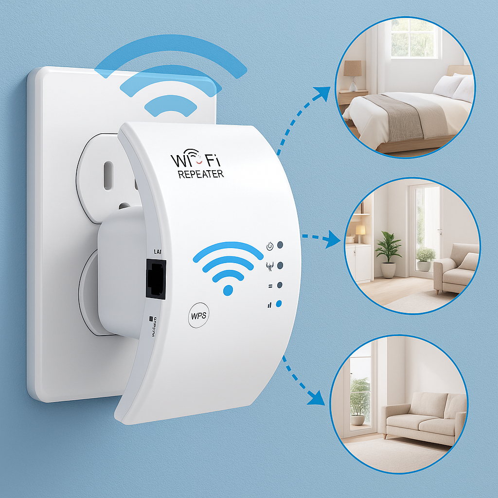 Repetidor Amplificador De Sinal Wifi 300/mbps Ultra Rápido Sinal Forte