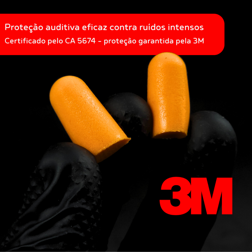 Protetor Auditivo 3M 1100 Tipo Plug De Espuma Sem Cordão Hipoalergênica Vedação Auditiva - 3M