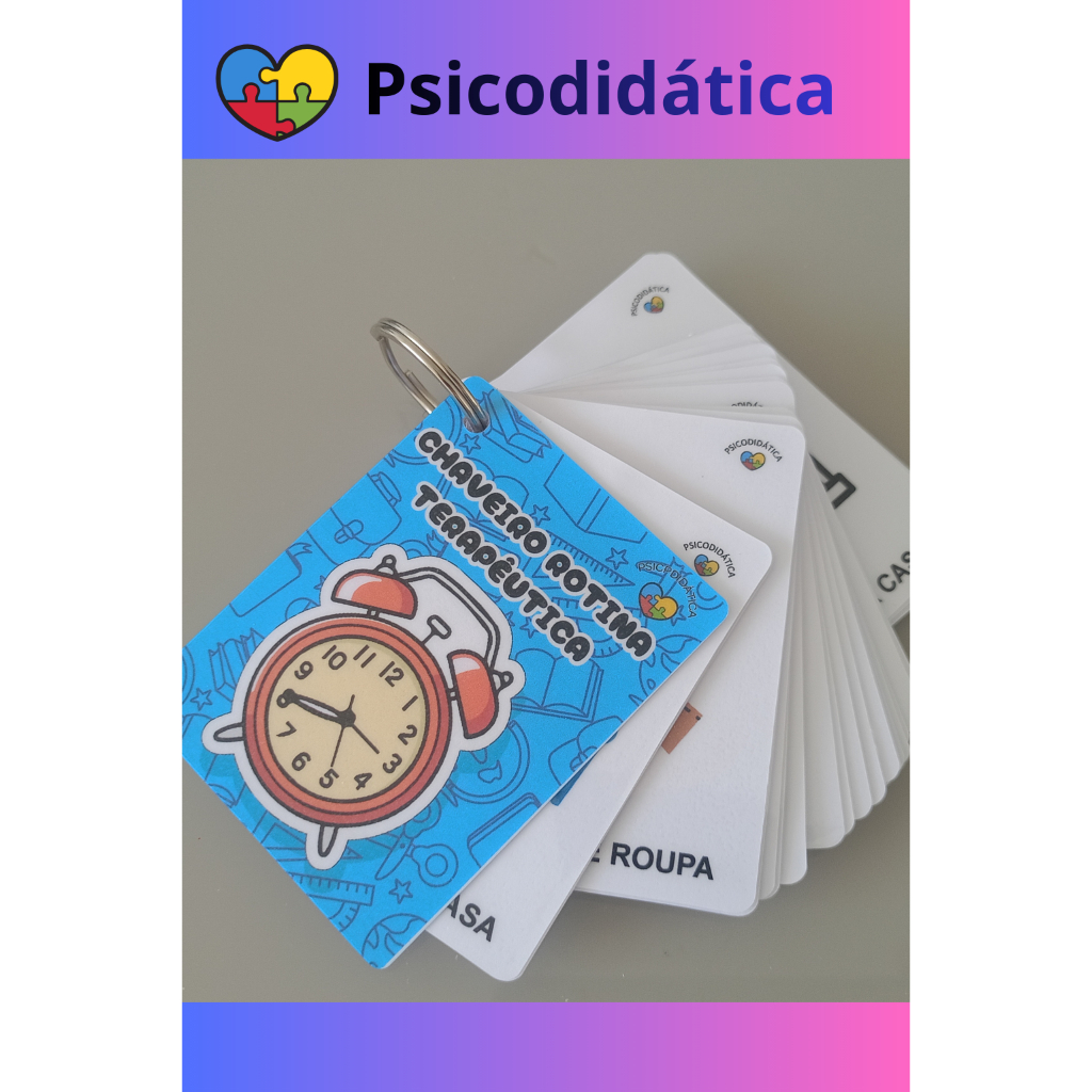 Chaveiro de Rotina Terapêutica Infantil Comunicação Visual e Organização para crianças com TEA em Oferta na Shopee