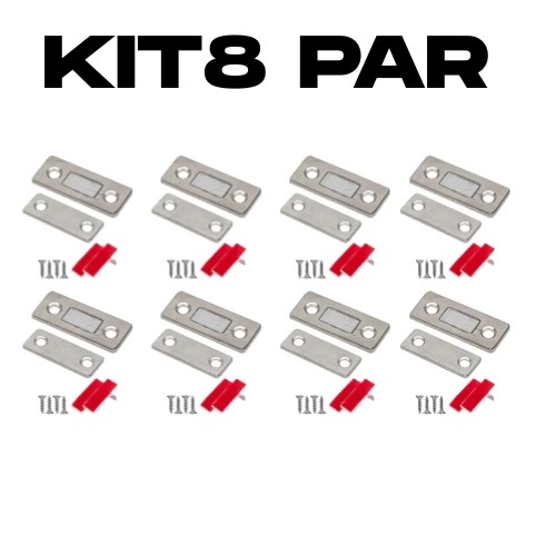 Kit 8 Fechos Magnético Imã Neodímio Trava Armário Gaveta Guarda-Roupa Pronta Entrega