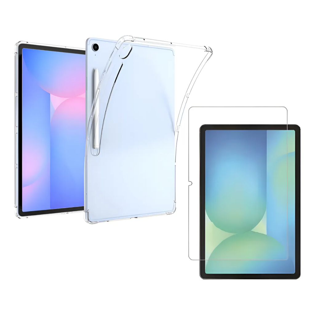 Kit 2X1 Samsung Galaxy Tab S10 FE Tela 10.9 - Capa Transparente Anti-Impacto+ Pe