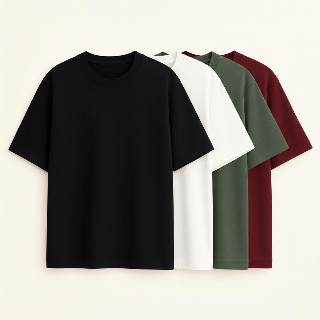 Kit 6 Camiseta Oversized Básica Streetwear Masculina