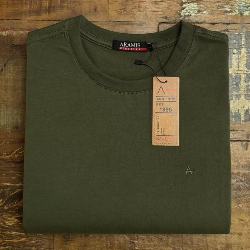 Camiseta masculina 100% algodao logo bordado monocromatico