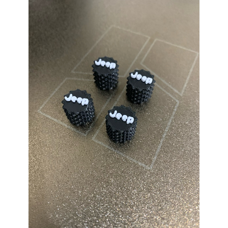 Tampa de Válvula de Pneu Jeep – 2 Pares – Pino de Roda Personalizado em Impressão 3D PLA – Acessório Automotivo Jeep