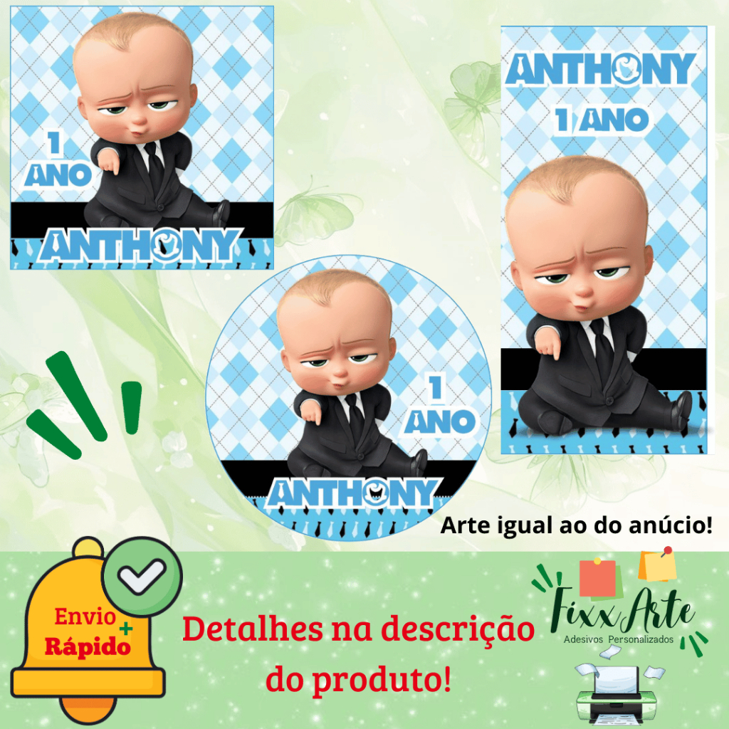 PODEROSO CHEFINHO- 100/60/40 Adesivos Personalizados para Festas ( Envia Rápido) em Oferta na Shopee