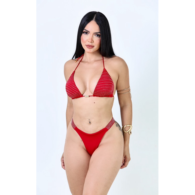 Biquíni Feminino Poliamida Modelador Empina Bumbum, Conjunto Biquíni Luxoso