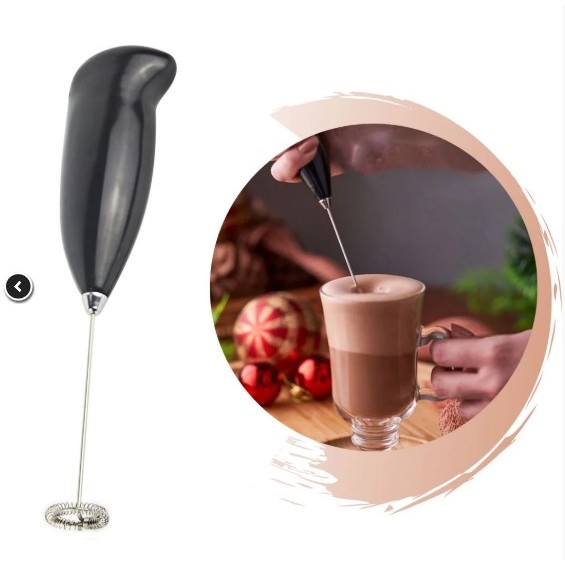 Mixer Batedor Misturador Elétrico Portátil - Espumador de Leite p/ Cappuccino, Whey Protein e Café - Mixer de Mão