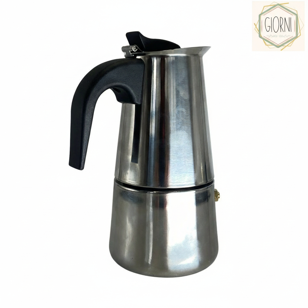 Cafeteira Tipo Italiana para 4 xícaras 200ml OU 6 xícaras 300ml- INOX | Cozinha | Café | Leite | Chá
