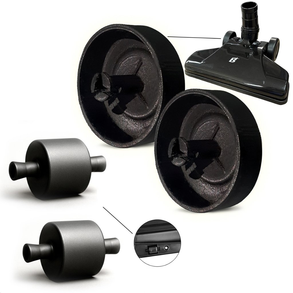 Par Rodinhas e Roda Aspirador De Pó Reparo Compativel Britania Bas1295p Grande e Menor