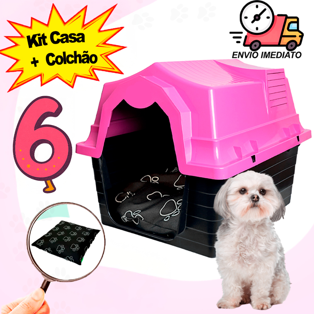 Casinha de Cachorro Grande e Medio Porte N6 Desmontável Casa Plastica com Proteção UV Resistente