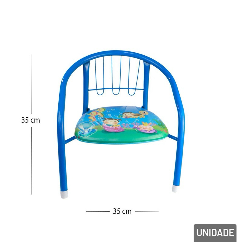 Cadeira De Metal Infantil Estampas Sortidas Com Apito — imagem 2 de 2