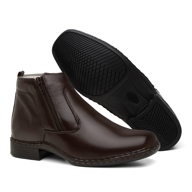 Botina Ortopédica Couro Confot Sapato Bota Masculino Unissex Promoção Black Várias Cores Café Pelica 100% Couro