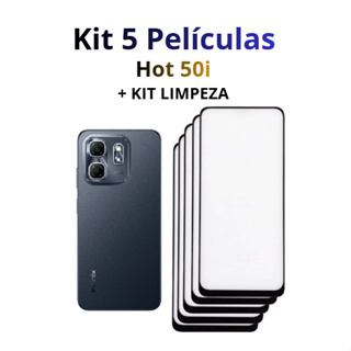 Kit 5 Películas Infinix Hot 50i | Vidro 3D | + KIT LIMPEZA em Oferta na Shopee