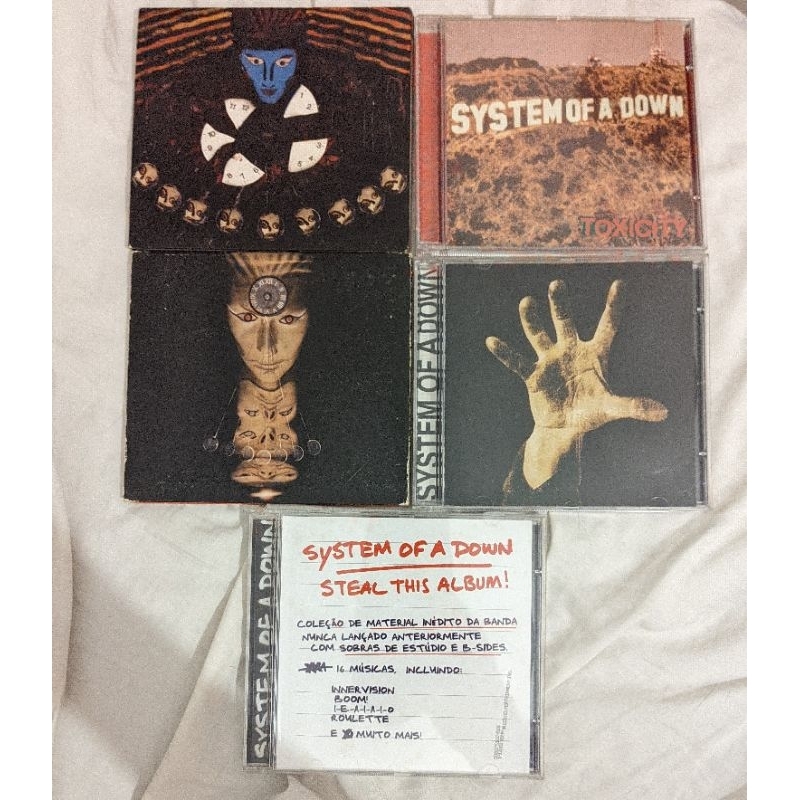 System of a Down discografia coleção completa 5 cinco cds com Pôster importado