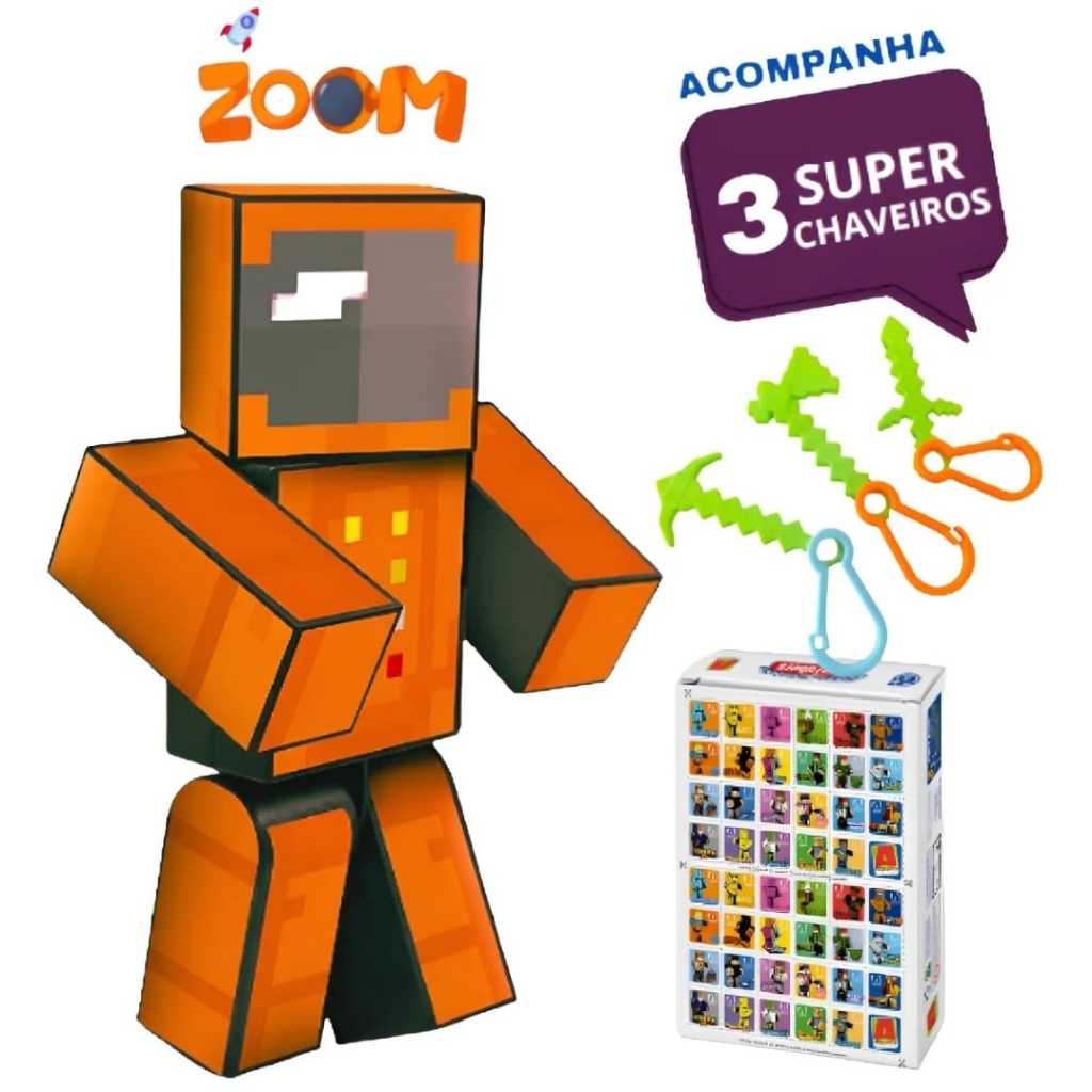Boneco Zoom 25cm Turma Do Problems Youtubers Gamer Skin Com Acessórios - Algazarra em Oferta na Shopee