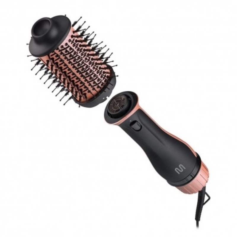 Escova Secadora 2 em 1 1200W Seca Alisa Modela Cabelo 220V Cerdas Mistas